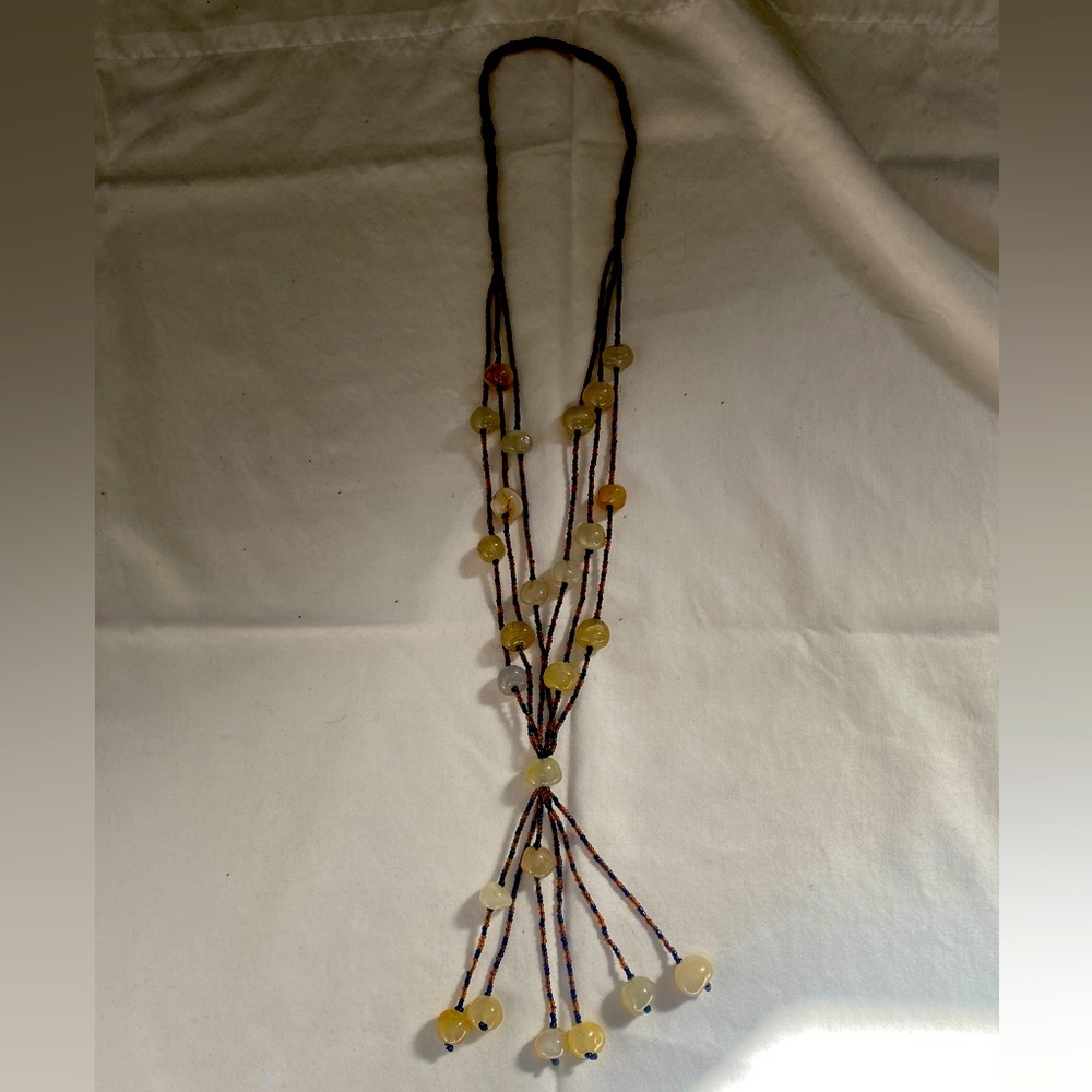 Beaded long necklace
